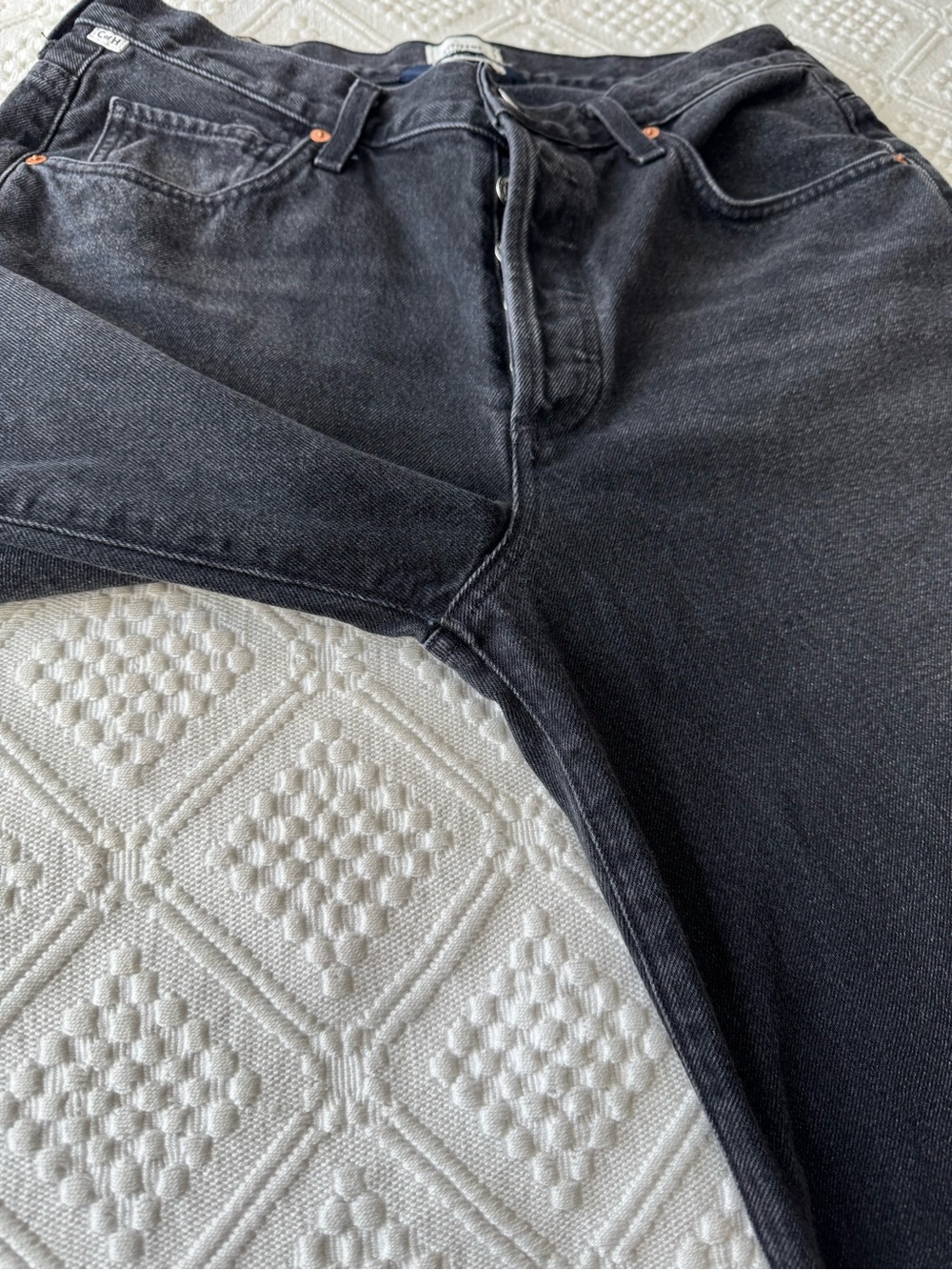 Citizen of Humanity Elle V-Front Black Jeans Nightfall Button Fly size 30 - Picture 10 of 13
